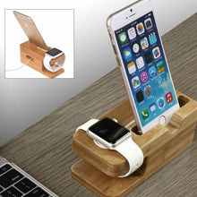 Load image into Gallery viewer, Bamboo Wood Charging Base Desktop Dock Stand
